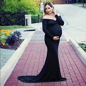 Black maternity gown